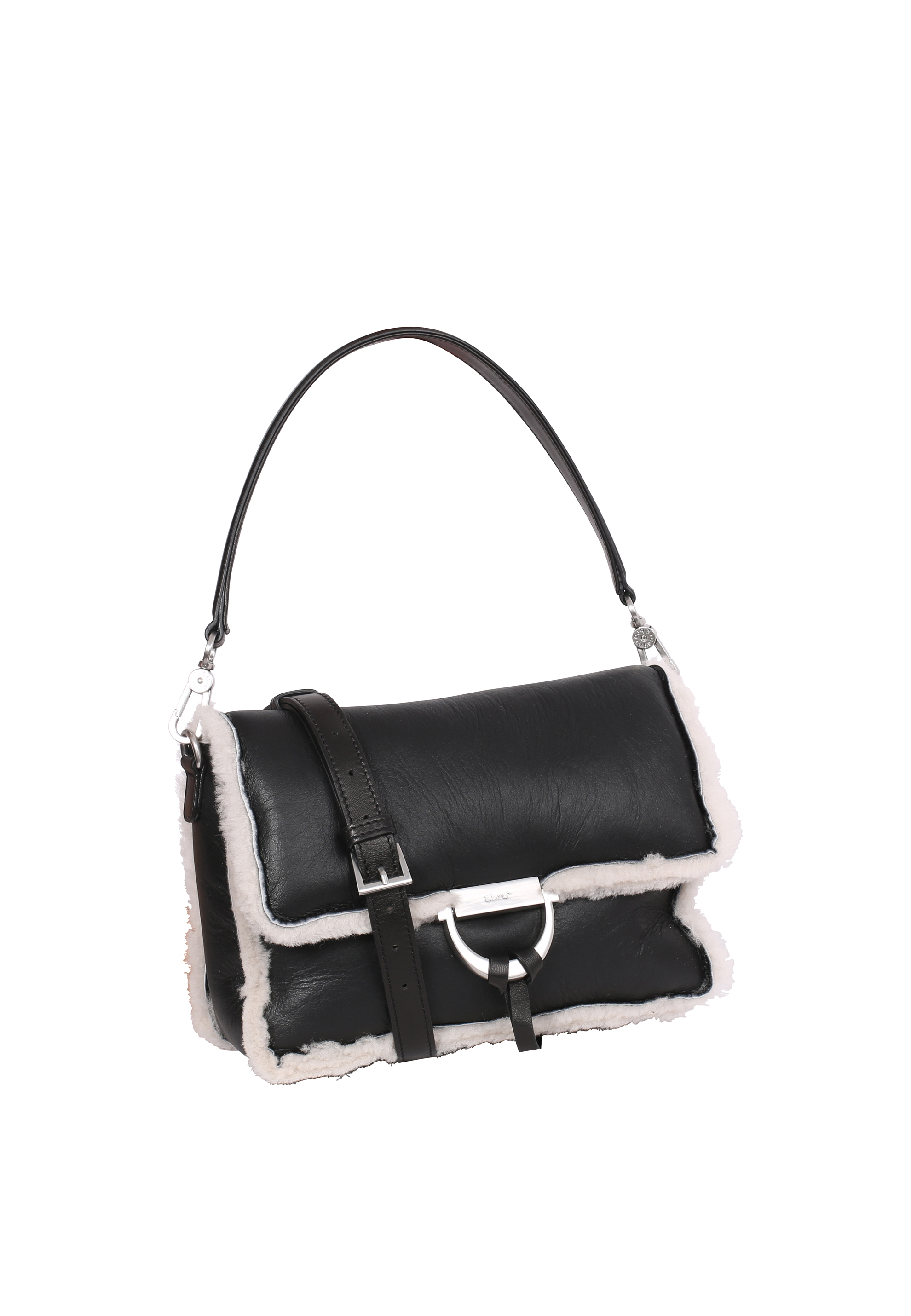 Schultertasche TEMI Leder Shearling reversible