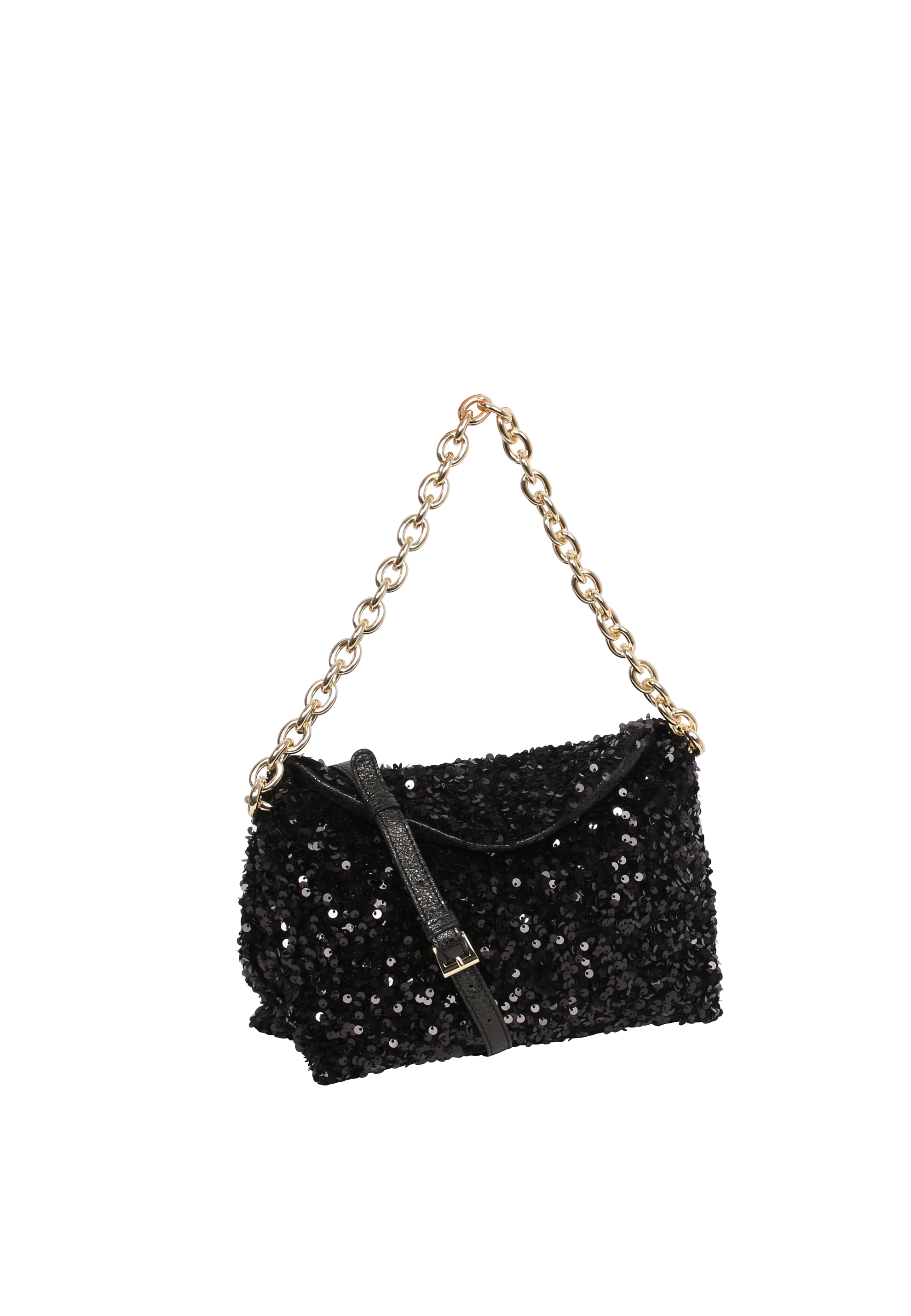 Schultertasche KATE Leder Sequins