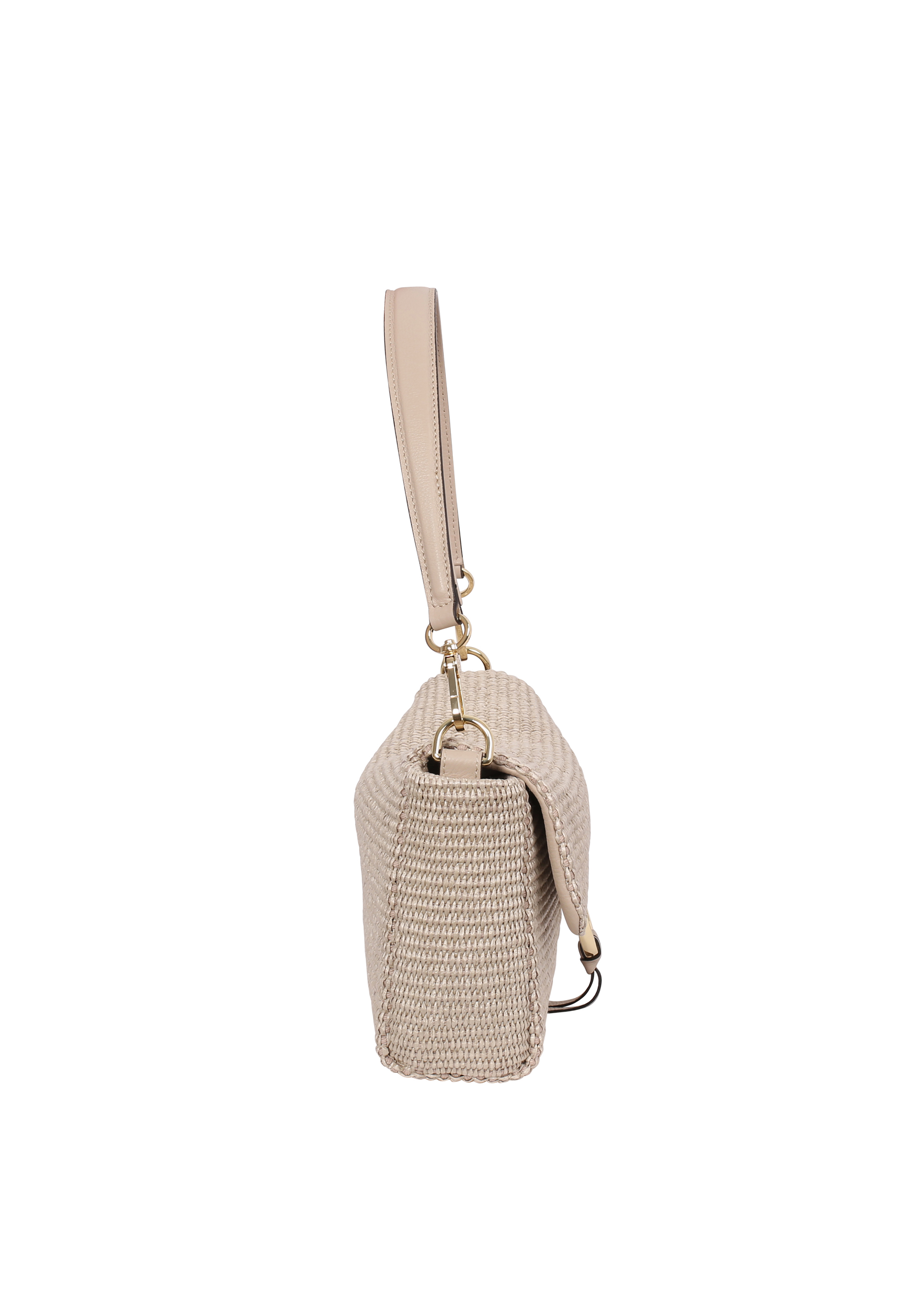 Schultertasche TEMI Stoff Raffia