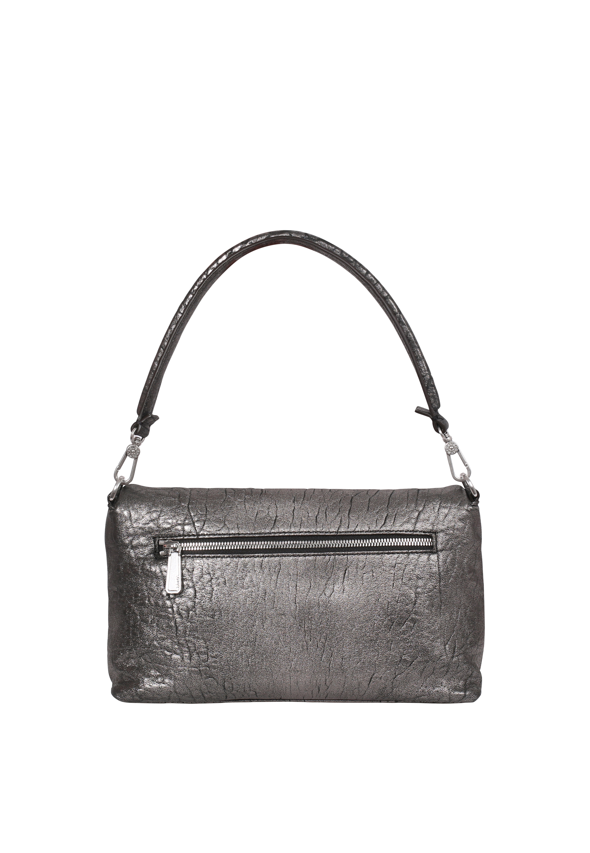 Shoulder bag BIKER leather Bubble metallic