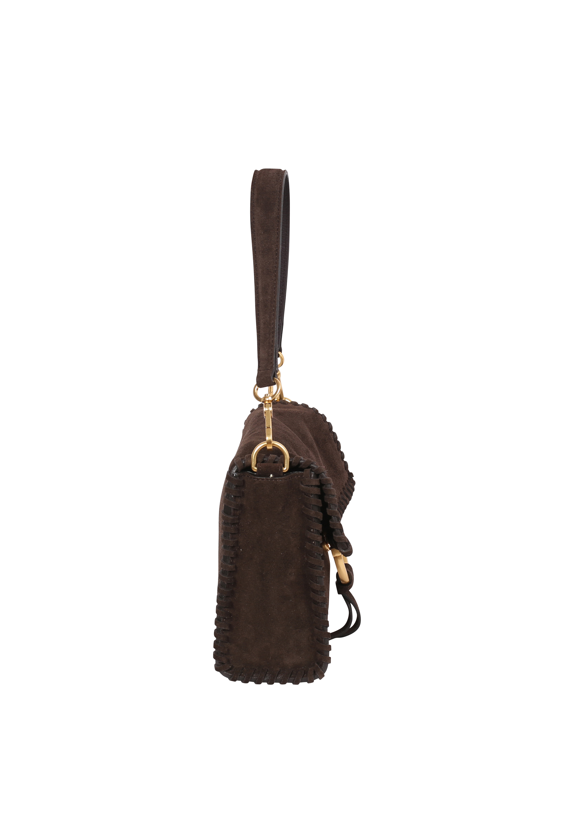 Schultertasche TEMI STITCH Leder Suede