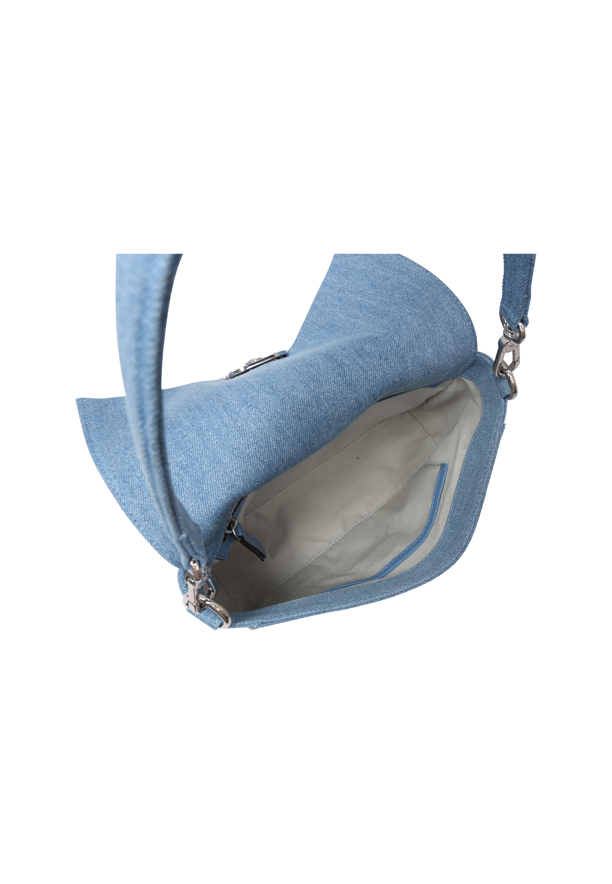 Schultertasche TEMI Stoff Jeans