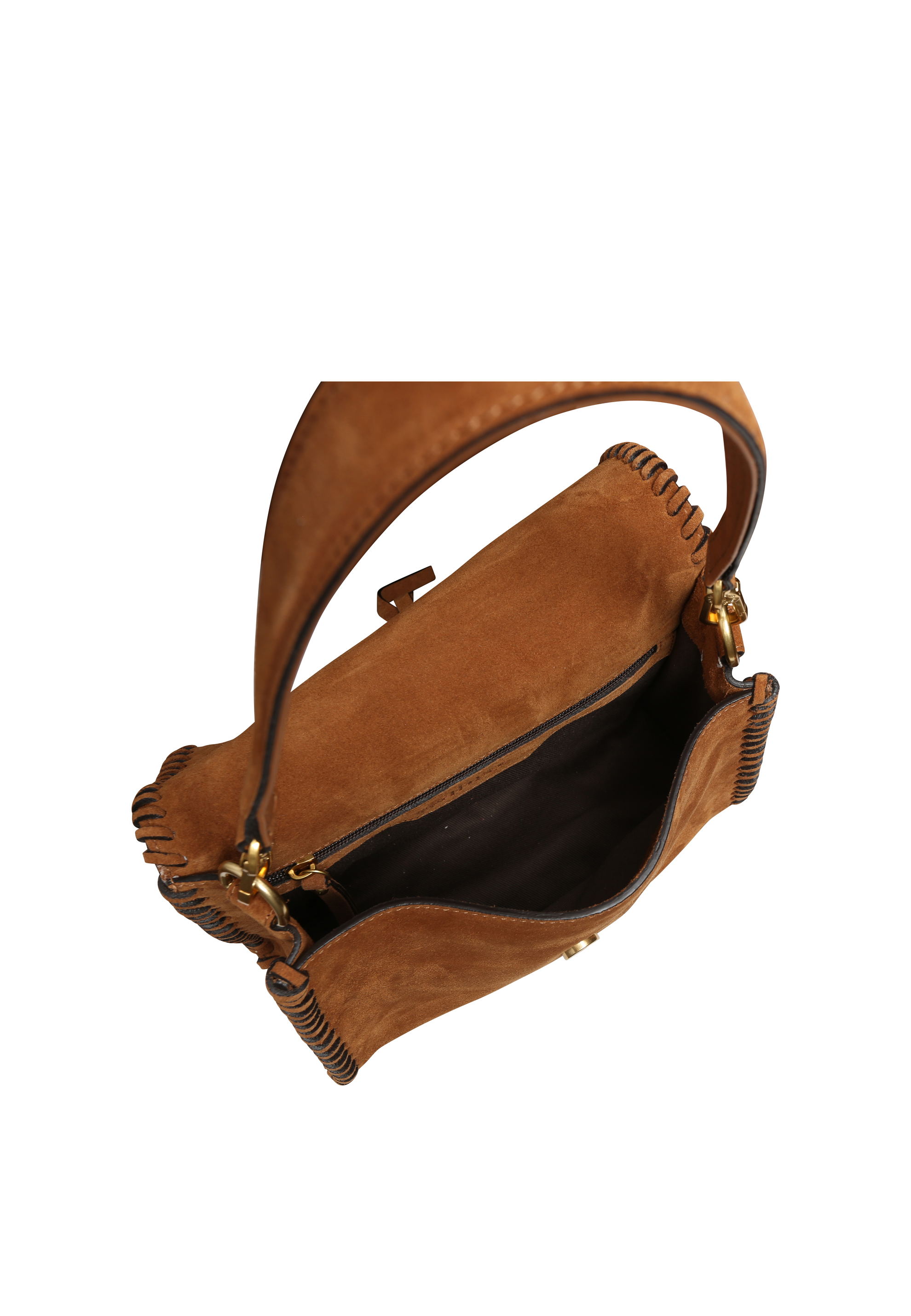 Shoulder bag TEMI STITCH Leather Suede