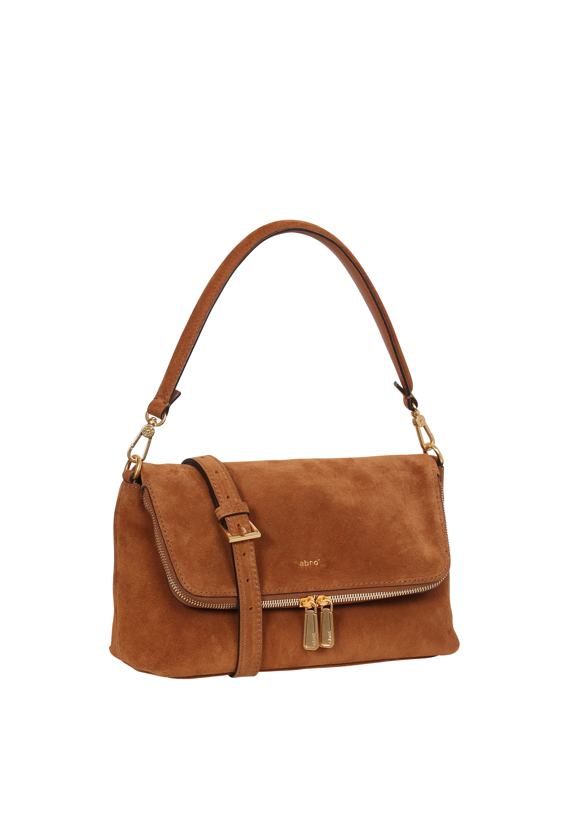 Schultertasche TRINITY Leder Suede