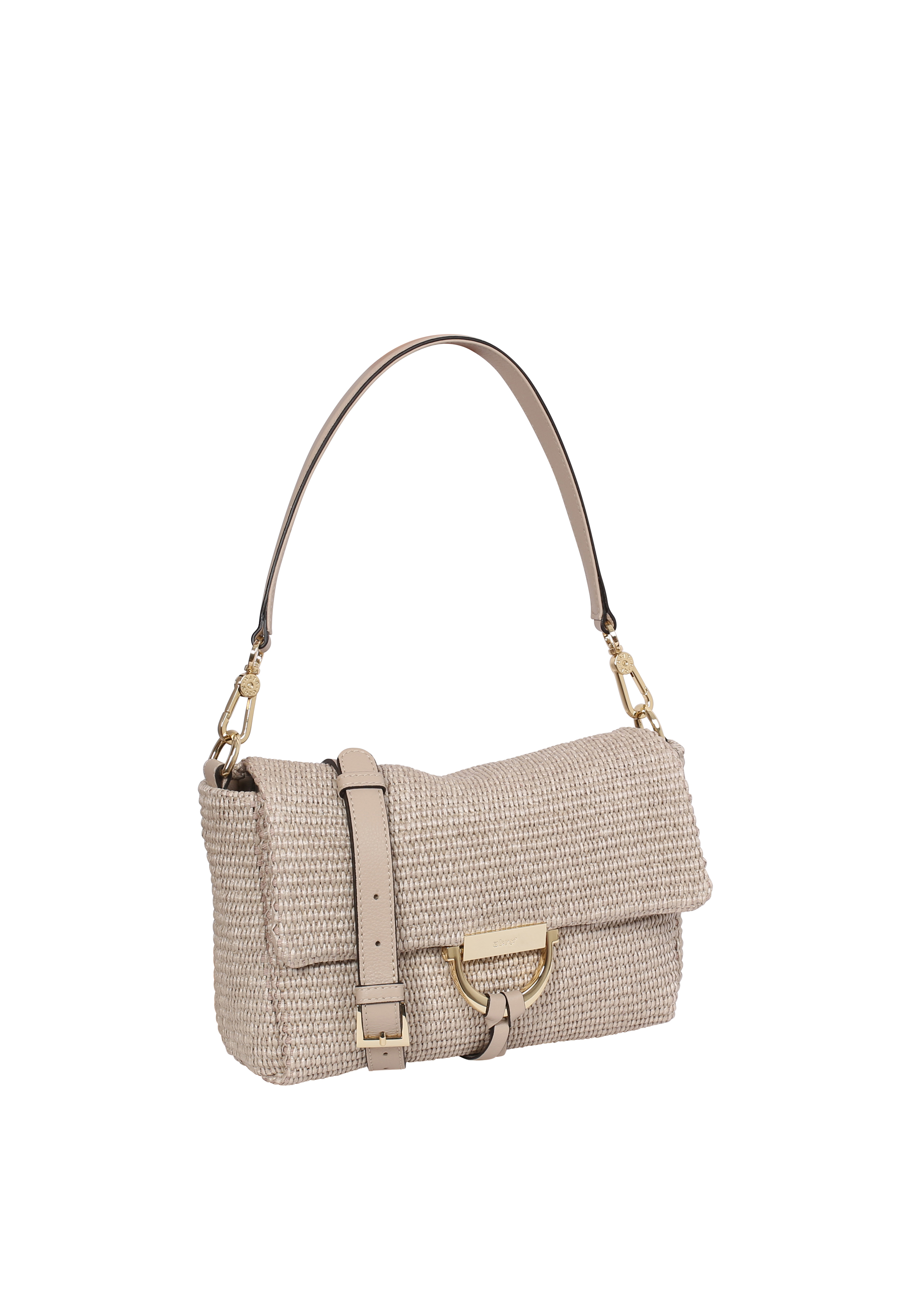 Schultertasche TEMI Stoff Raffia