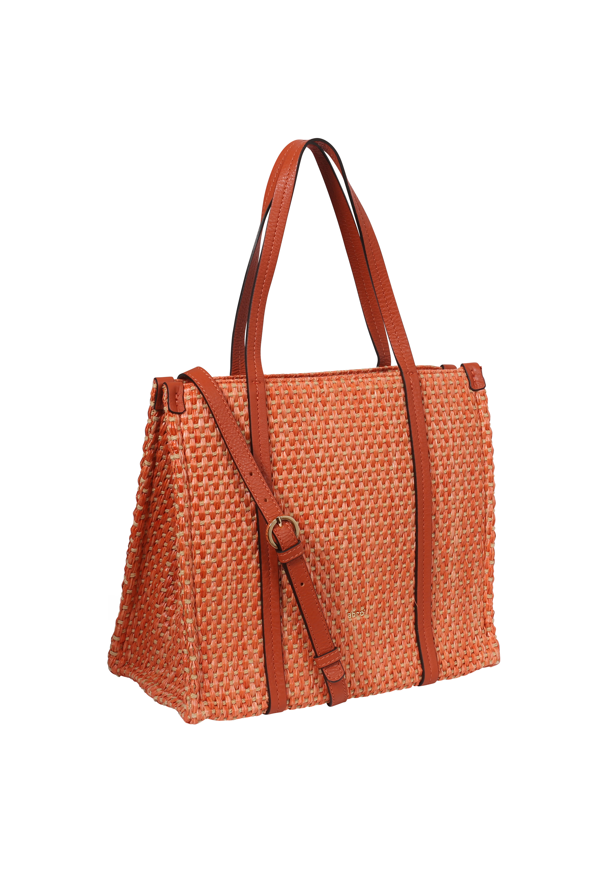 Shopper SUSANNA small fabric Raffia cestino